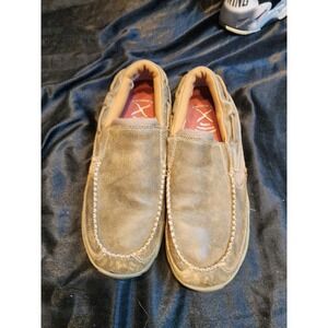 Twisted X Men Brown Leather Driving Moc Slip On Shoes MDMS002 Size 8M
